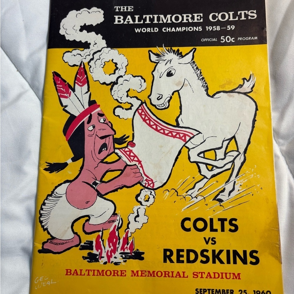 Baltimore Colts Washington Redskins 1960 Official Game Program 130766